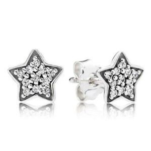 Authentic Pandora retired Star silver stud earring